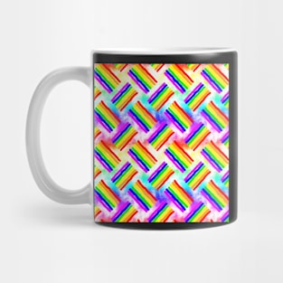 Rainbow Smudges & Rainbow Rough Stripes Thatched Mug